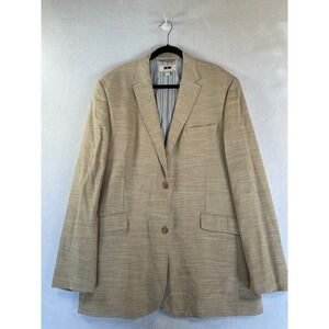Joseph Abboud Mens 2XLT Tan Cotton Slub Two Button Blazer Sport Coat Jacket